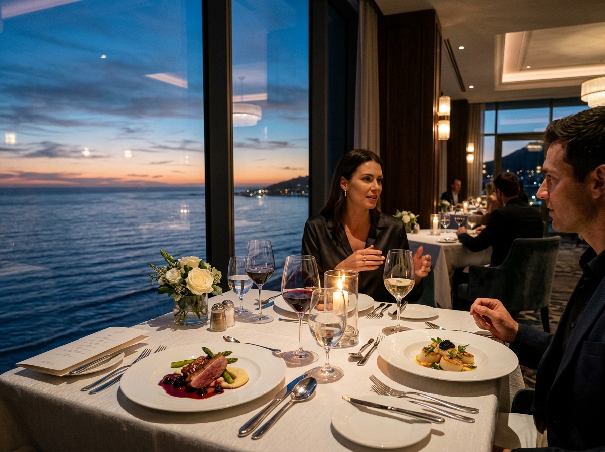 Fine dining experience with ocean view