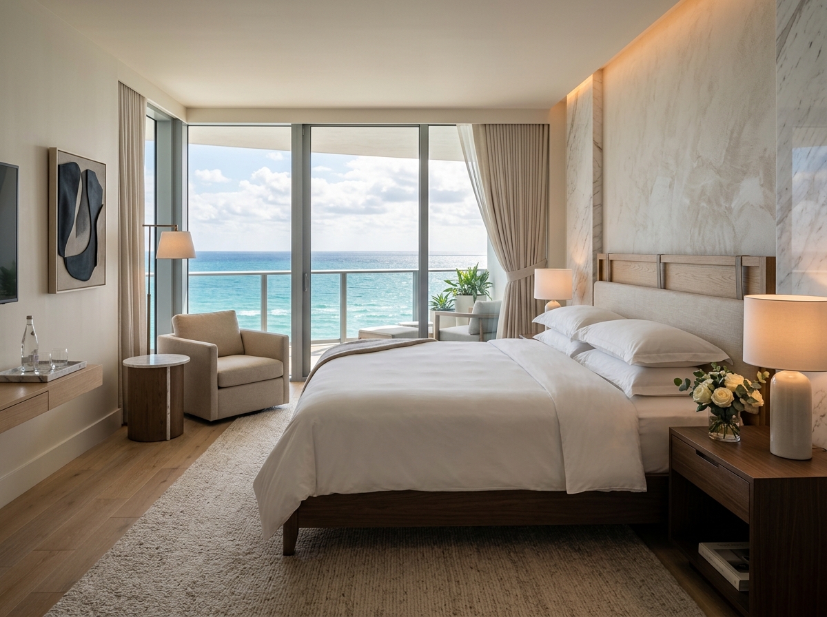 Ocean View Suite with king bed and panoramic windows